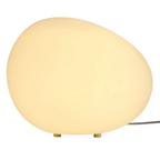 Lampa Stołowa Minimalistyczna w Kształcie Otoczaka z Mlecznego Szkła