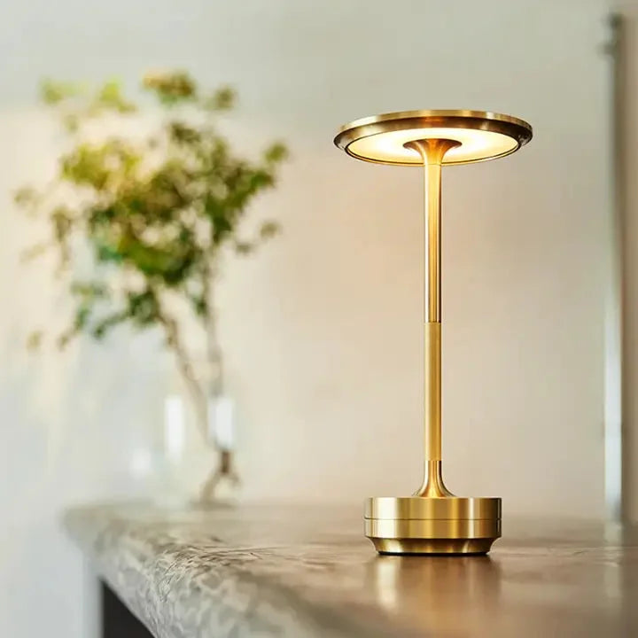 Lampa Stołowa Minimalistyczna z Okrągłą Głowicą i Ściemnianiem Dotykowym