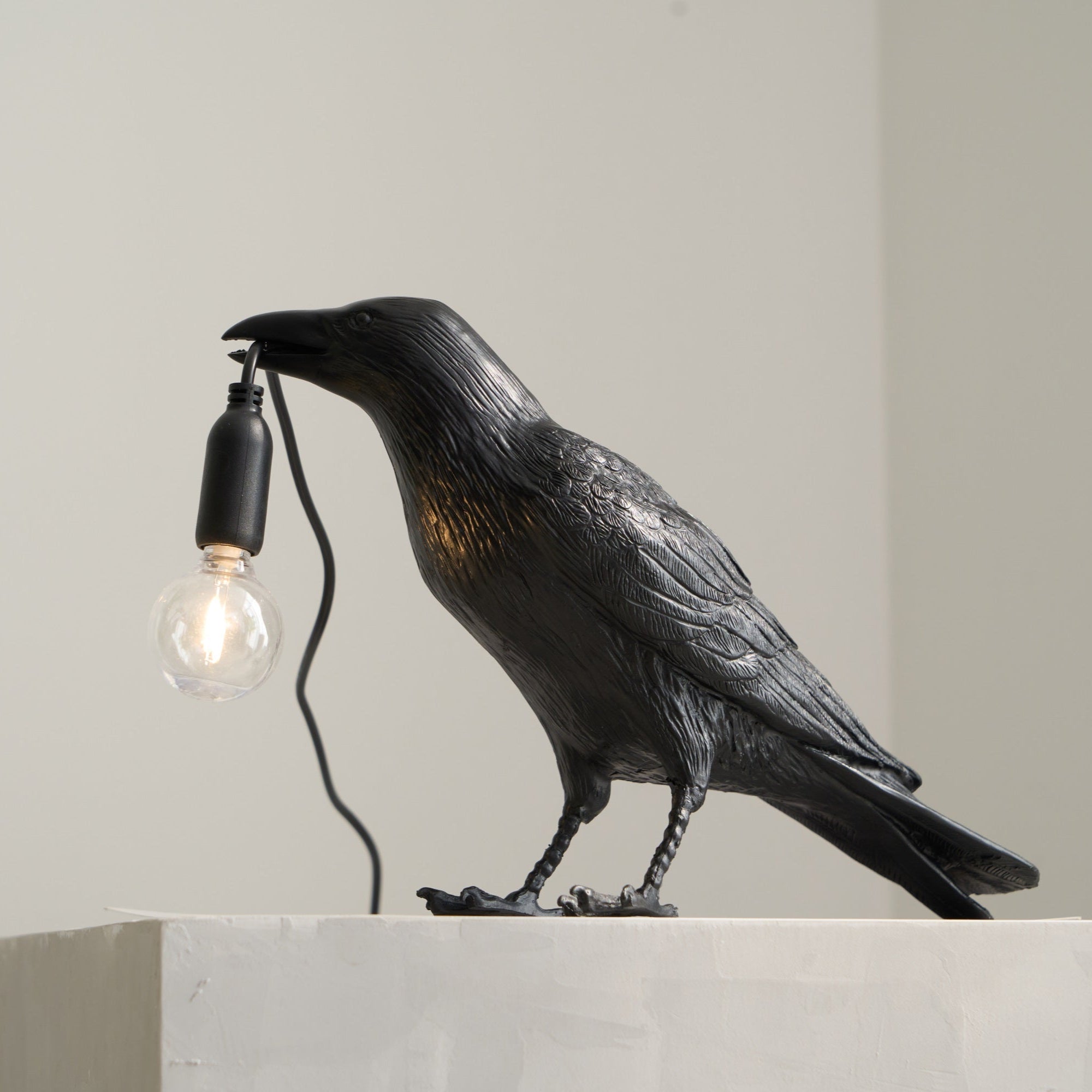 Lampa Stołowa Modern w Kształcie Kruka z Żarówką Edison