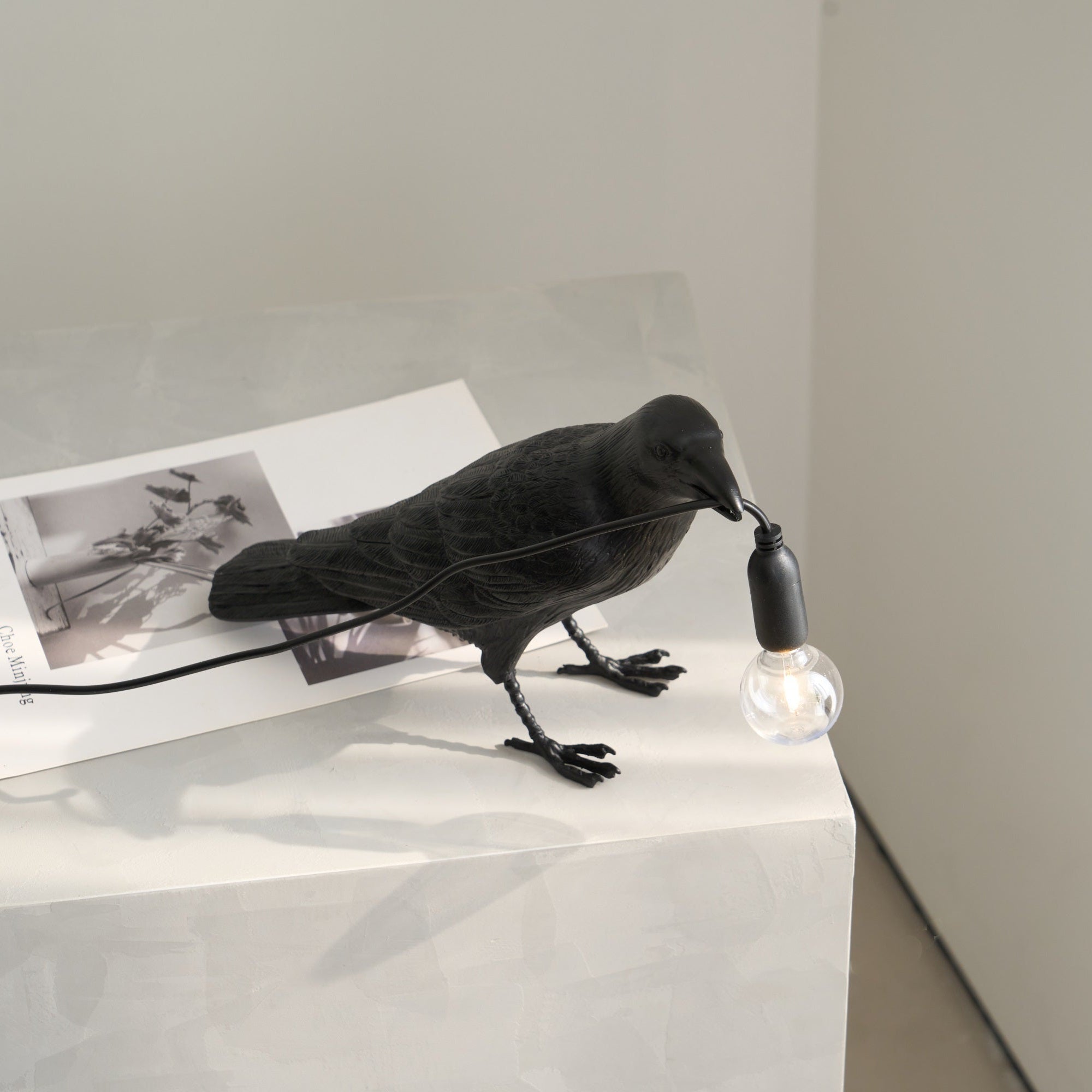 Lampa Stołowa Modern w Kształcie Kruka z Żarówką Edison