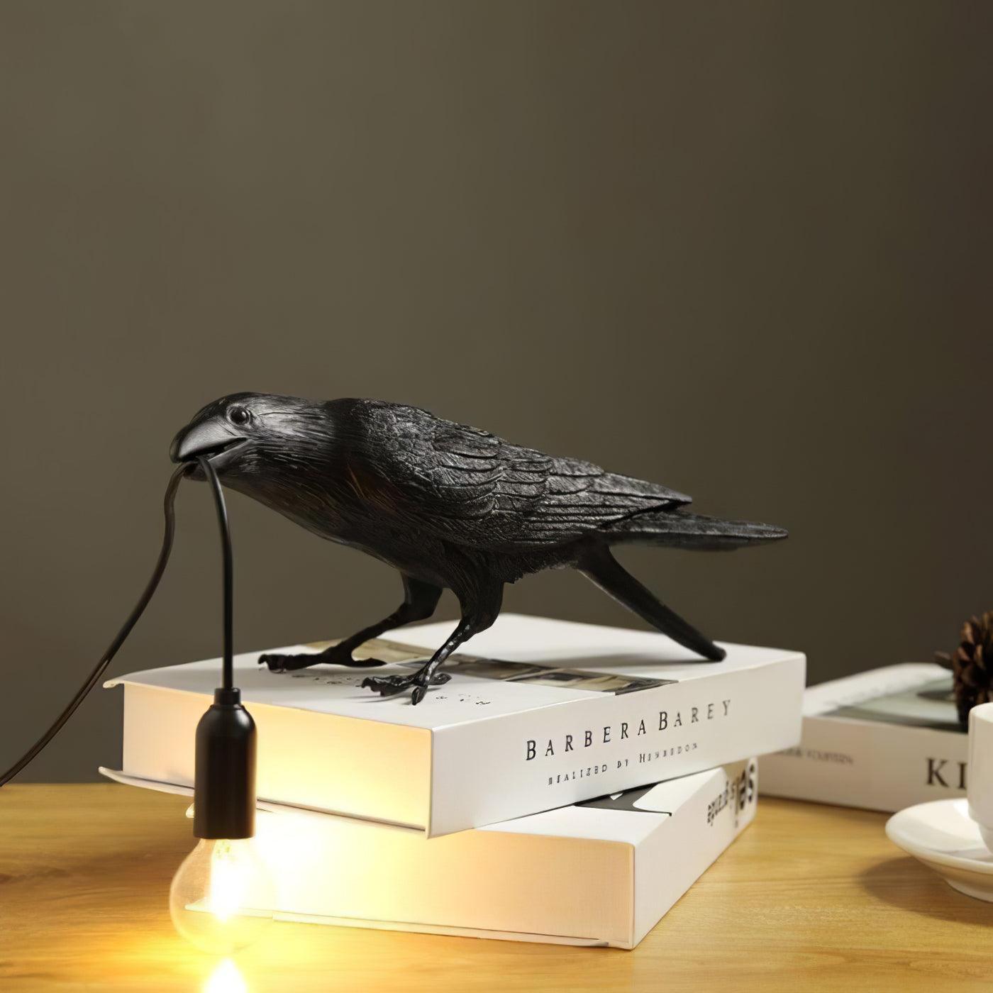 Lampa Stołowa Modern w Kształcie Kruka z Żarówką Edison