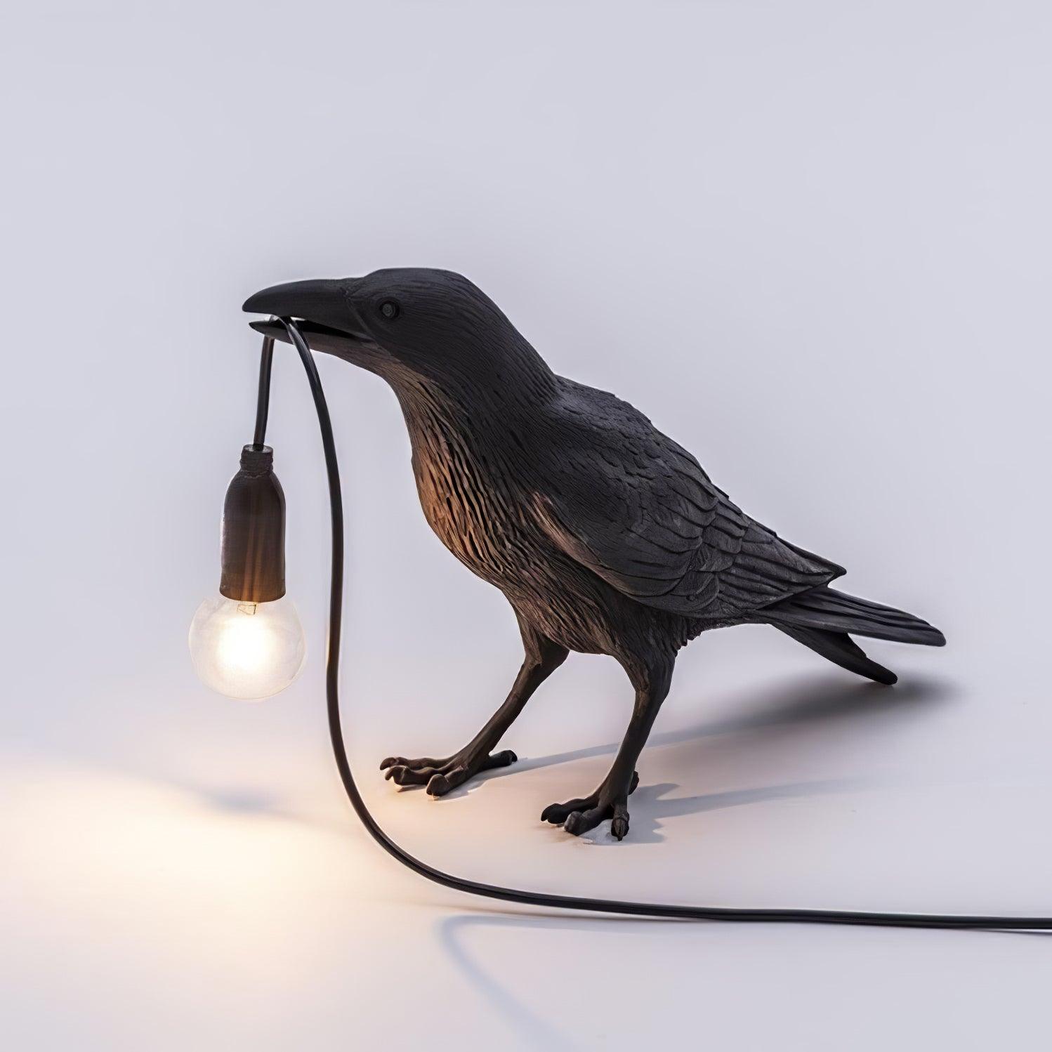 Lampa Stołowa Modern w Kształcie Kruka z Żarówką Edison