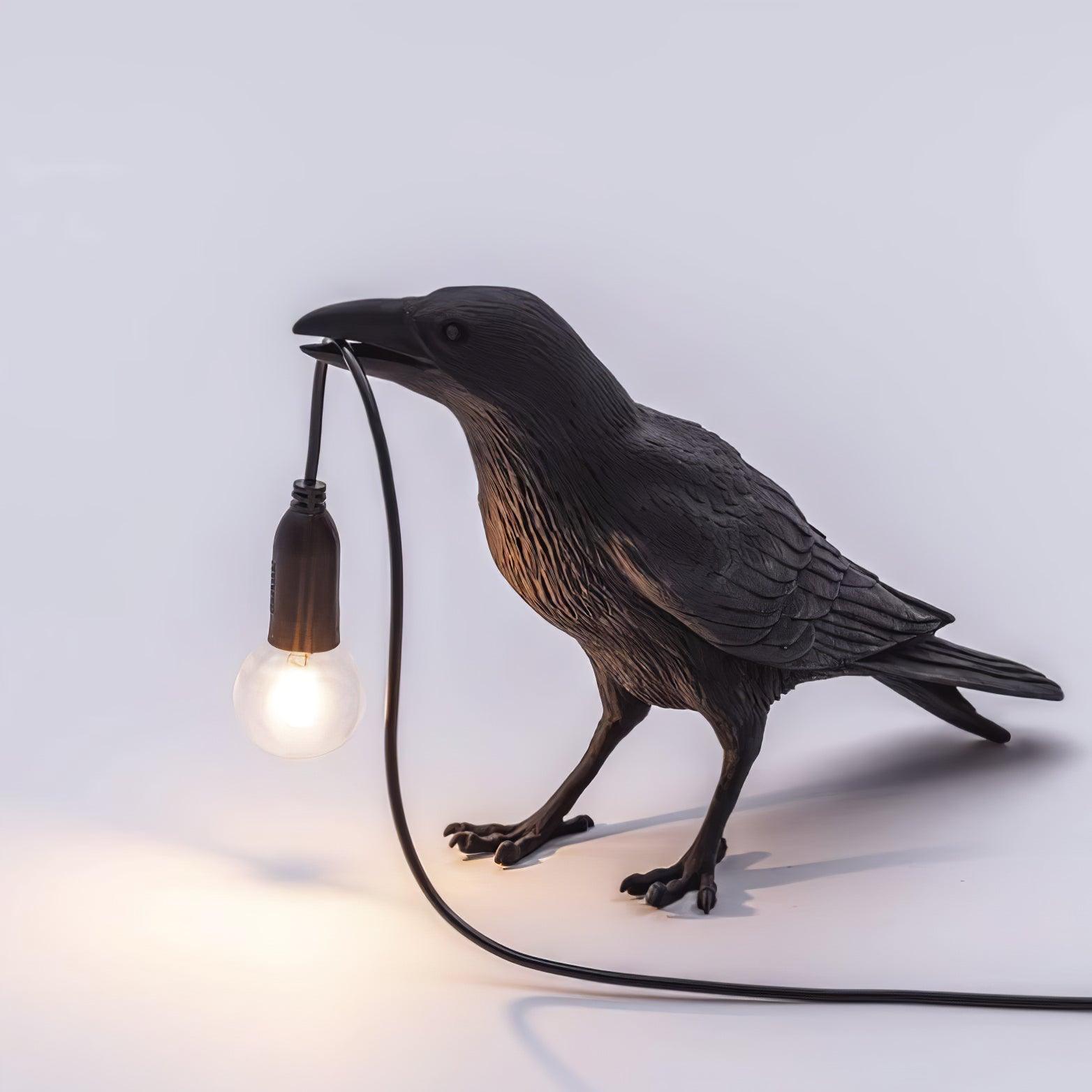 Lampa Stołowa Modern w Kształcie Kruka z Żarówką Edison