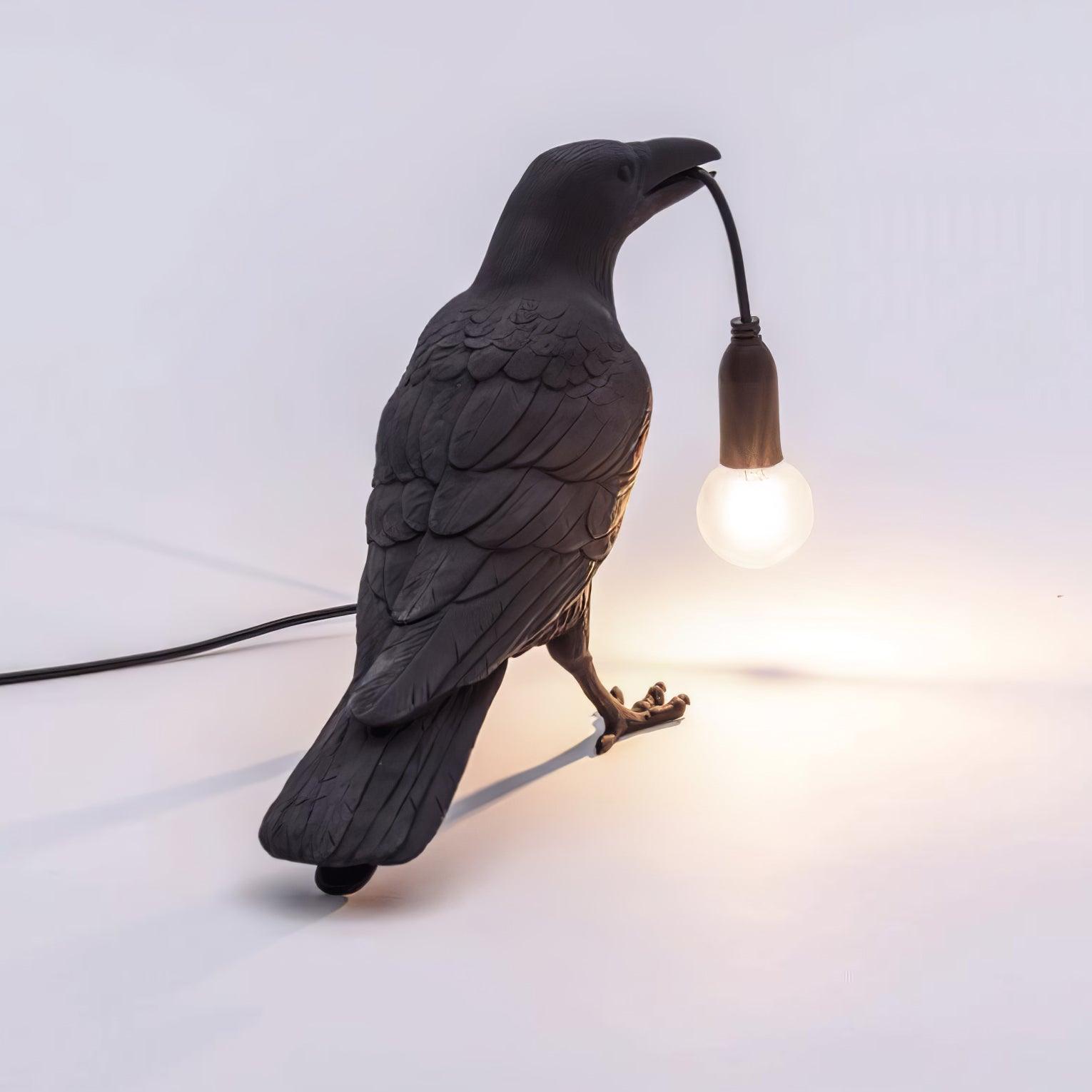 Lampa Stołowa Modern w Kształcie Kruka z Żarówką Edison