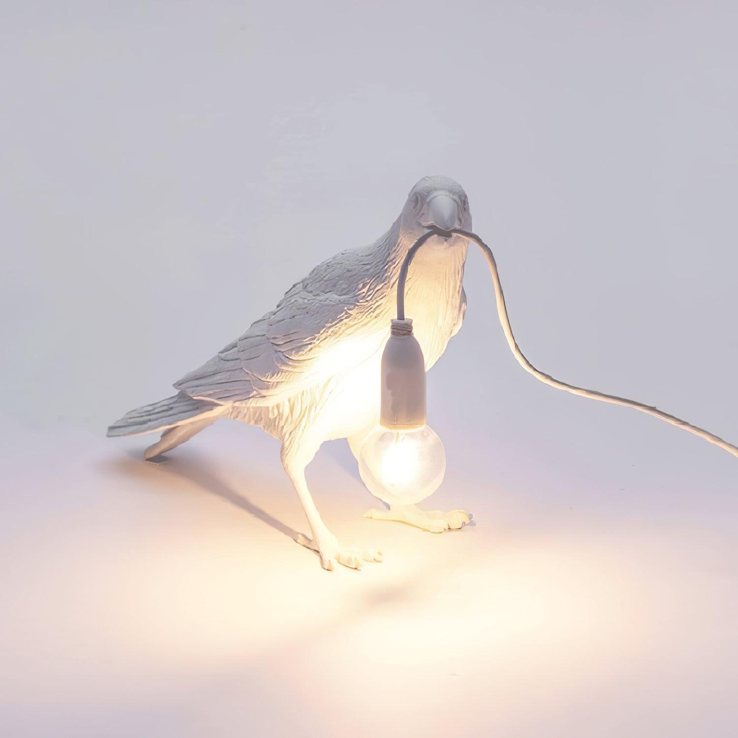 Lampa Stołowa Modern w Kształcie Kruka z Żarówką Edison
