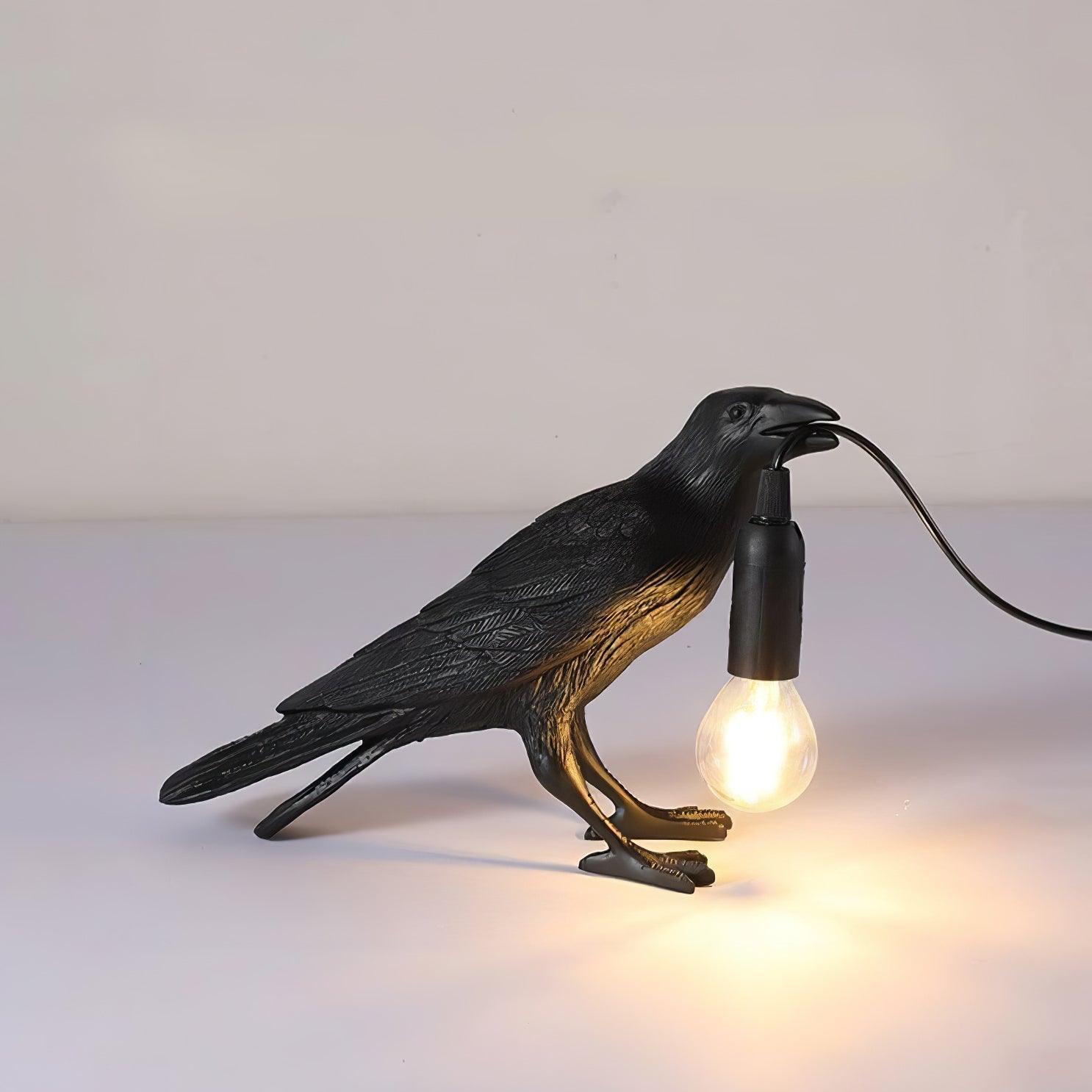 Lampa Stołowa Modern w Kształcie Kruka z Żarówką Edison