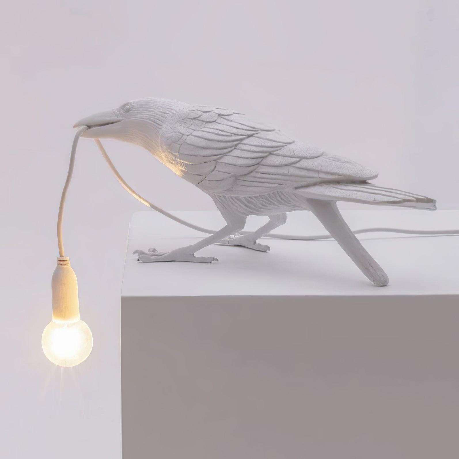 Lampa Stołowa Modern w Kształcie Kruka z Żarówką Edison