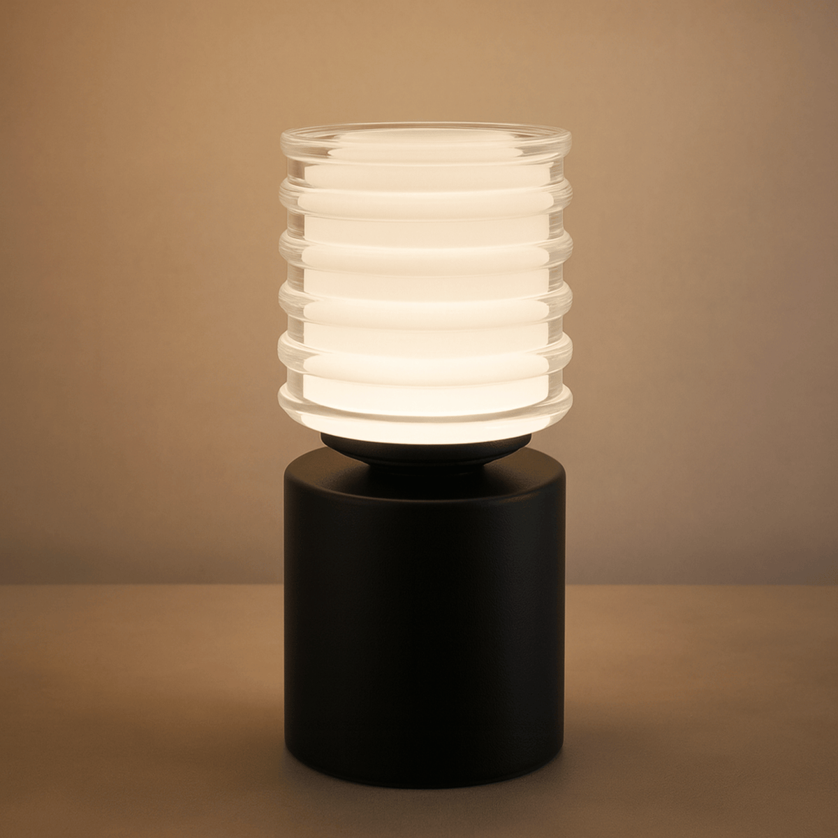 Lampa Stołowa Nowoczesna Bezprzewodowa z Dotykowym Ściemniaczem i Szklanym Kloszem