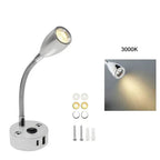 Lampa Stołowa Nowoczesna z Elastyczną Szyjką i Portami USB do Ładowania