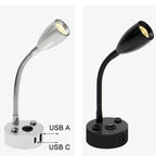 Lampa Stołowa Nowoczesna z Elastyczną Szyjką i Portami USB do Ładowania ##POS:2##