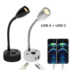 Lampa Stołowa Nowoczesna z Elastyczną Szyjką i Portami USB do Ładowania