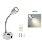 Lampa Stołowa Nowoczesna z Elastyczną Szyjką i Portami USB do Ładowania