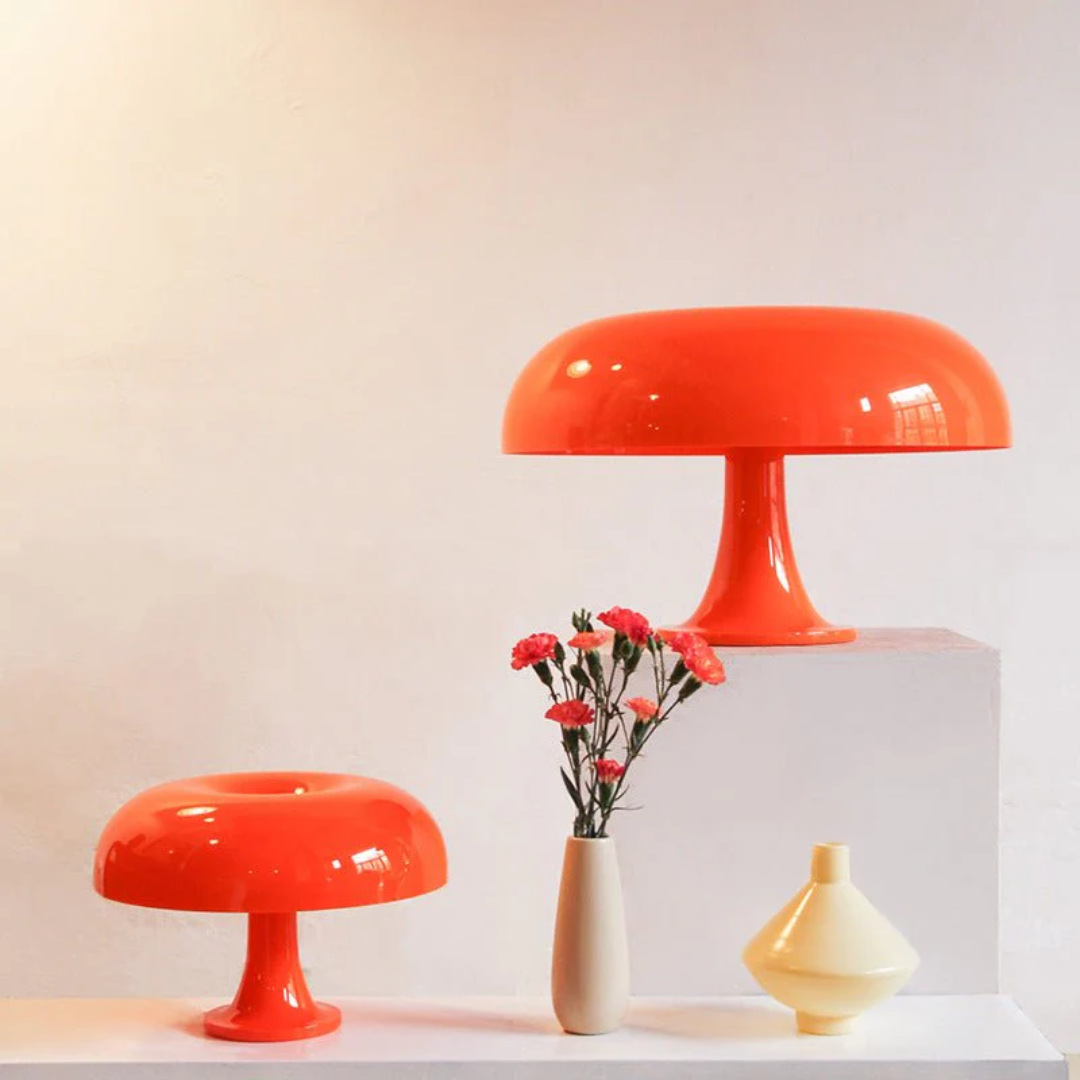 Lampa Stołowa Retro w Kształcie Grzyba z Kloszem