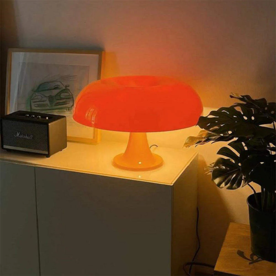 Lampa Stołowa Retro w Kształcie Grzyba z Kloszem