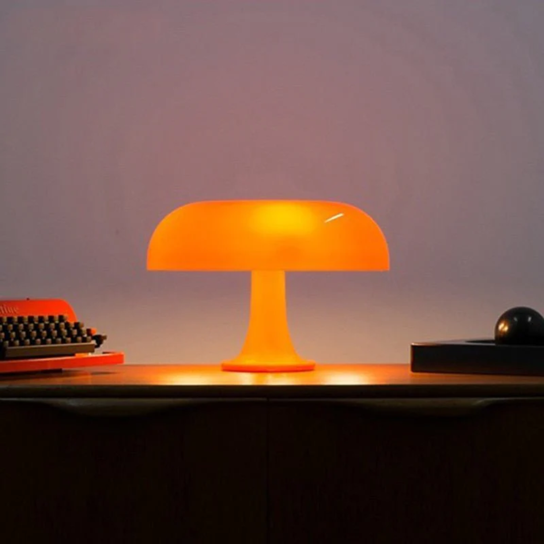 Lampa Stołowa Retro w Kształcie Grzyba z Kloszem