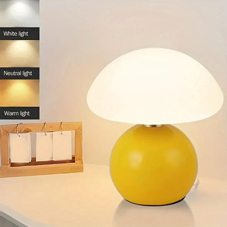 Lampa Stołowa Retro w Kształcie Grzyba z Regulowanym Światłem