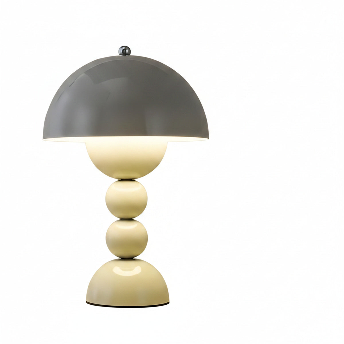 Lampa Stołowa Retro z Kloszem Kopułowym i Podstawą Kulową Regulacja Jasności