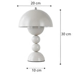 Lampa Stołowa Retro z Kloszem Kopułowym i Podstawą Kulową Regulacja Jasności