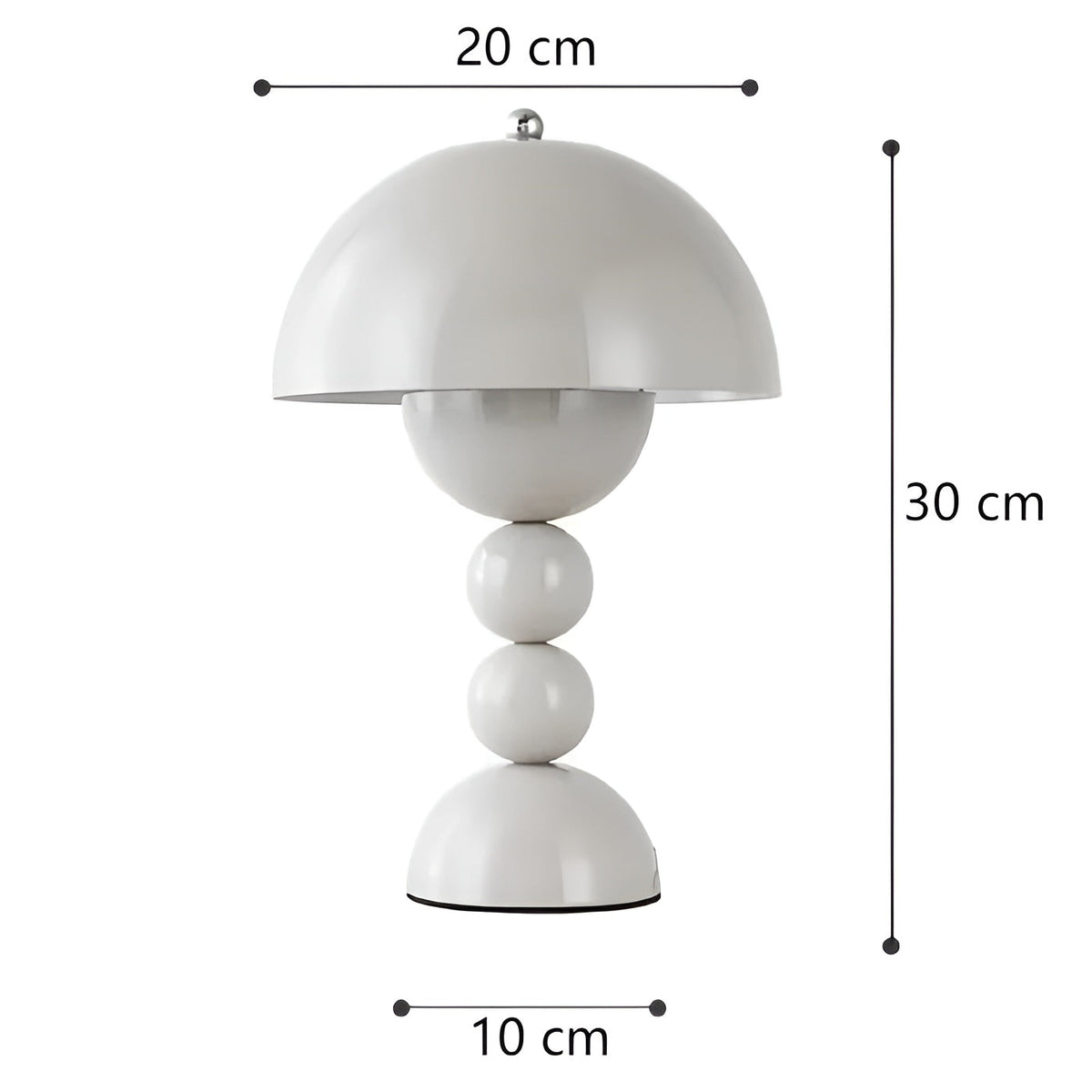 Lampa Stołowa Retro z Kloszem Kopułowym i Podstawą Kulową Regulacja Jasności