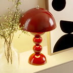 Lampa Stołowa Retro z Kloszem Kopułowym i Podstawą Kulową Regulacja Jasności