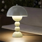 Lampa Stołowa Retro z Kloszem Kopułowym i Podstawą Kulową Regulacja Jasności