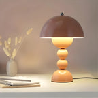 Lampa Stołowa Retro z Kloszem Kopułowym i Podstawą Kulową Regulacja Jasności