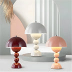 Lampa Stołowa Retro z Kloszem Kopułowym i Podstawą Kulową Regulacja Jasności
