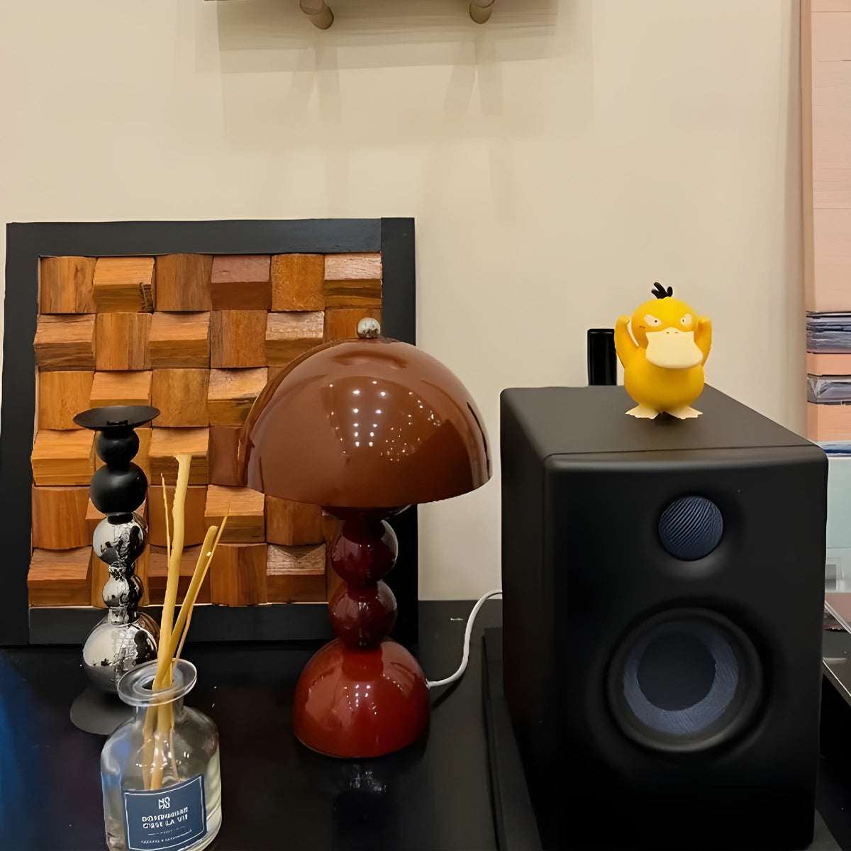 Lampa Stołowa Retro z Kloszem Kopułowym i Podstawą Kulową Regulacja Jasności