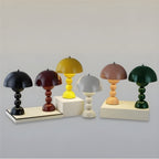 Lampa Stołowa Retro z Kloszem Kopułowym i Podstawą Kulową Regulacja Jasności