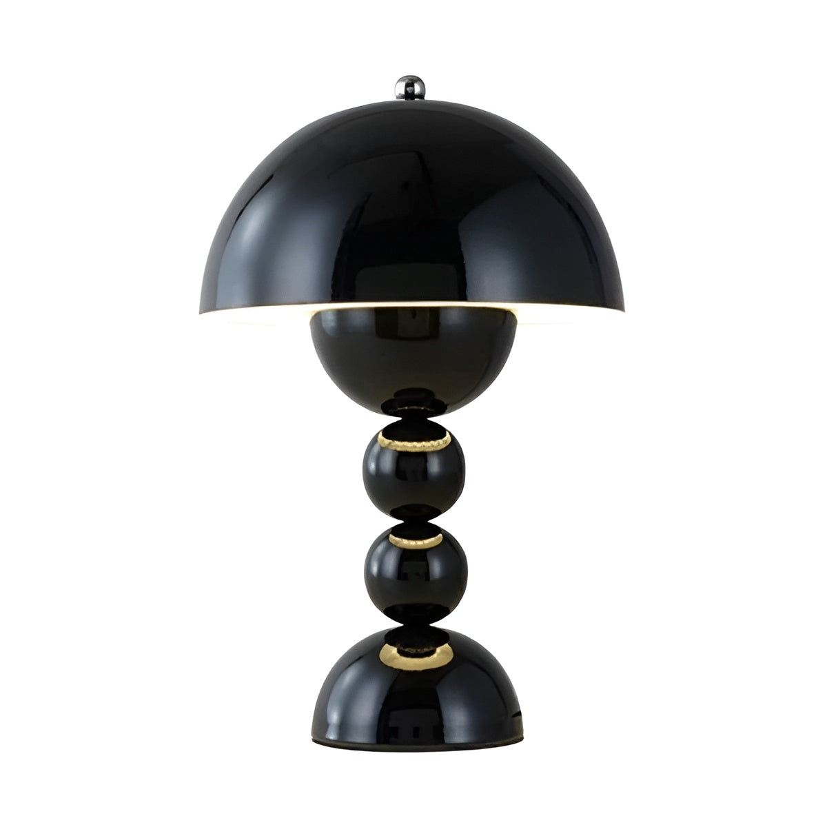 Lampa Stołowa Retro z Kloszem Kopułowym i Podstawą Kulową Regulacja Jasności
