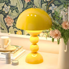 Lampa Stołowa Retro z Kloszem Kopułowym i Podstawą Kulową Regulacja Jasności