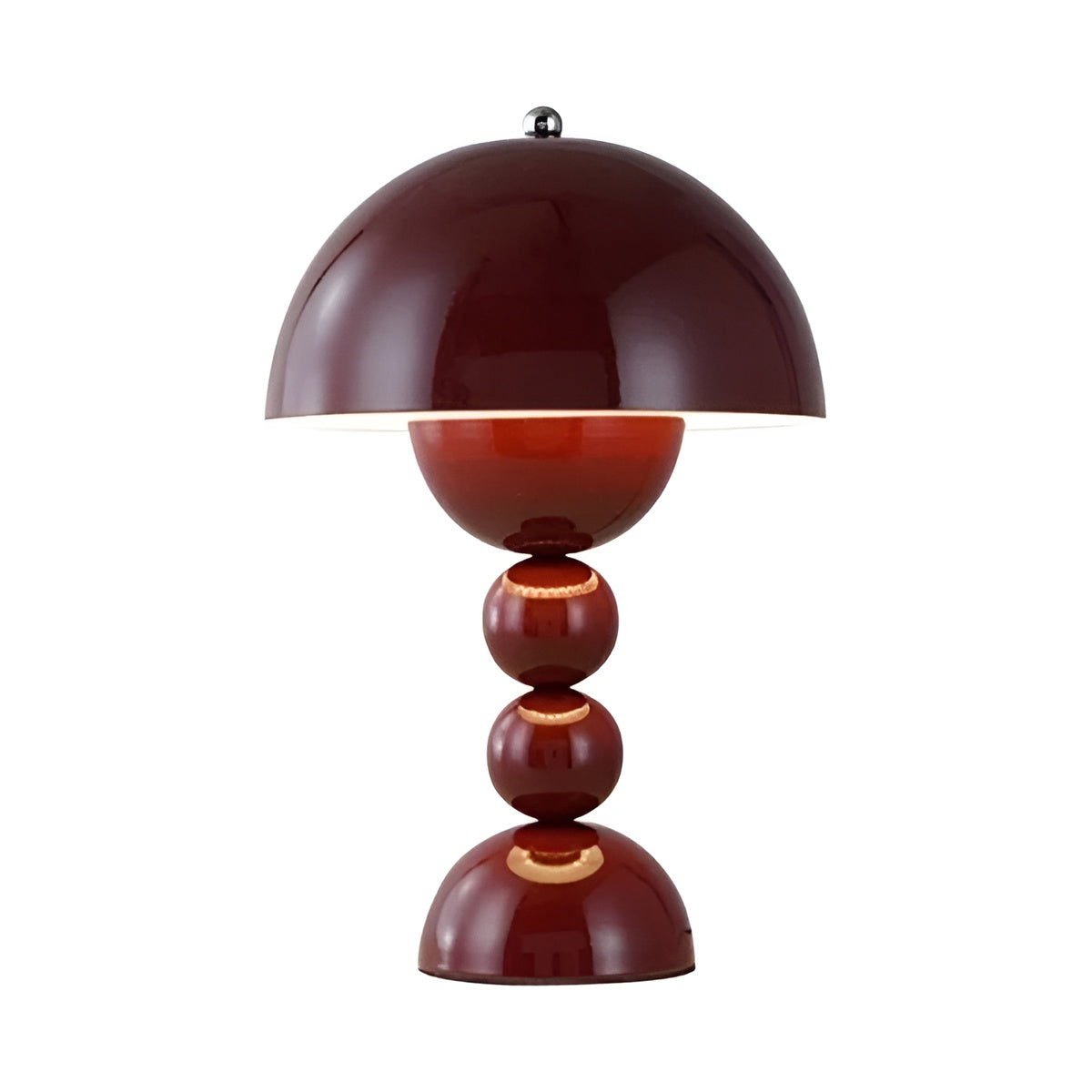 Lampa Stołowa Retro z Kloszem Kopułowym i Podstawą Kulową Regulacja Jasności