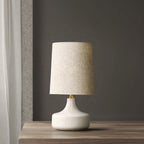 Nordycka Lampa Stołowa z Ceramiczną Podstawą i Abażurem