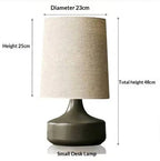 Nordycka Lampa Stołowa z Ceramiczną Podstawą i Abażurem