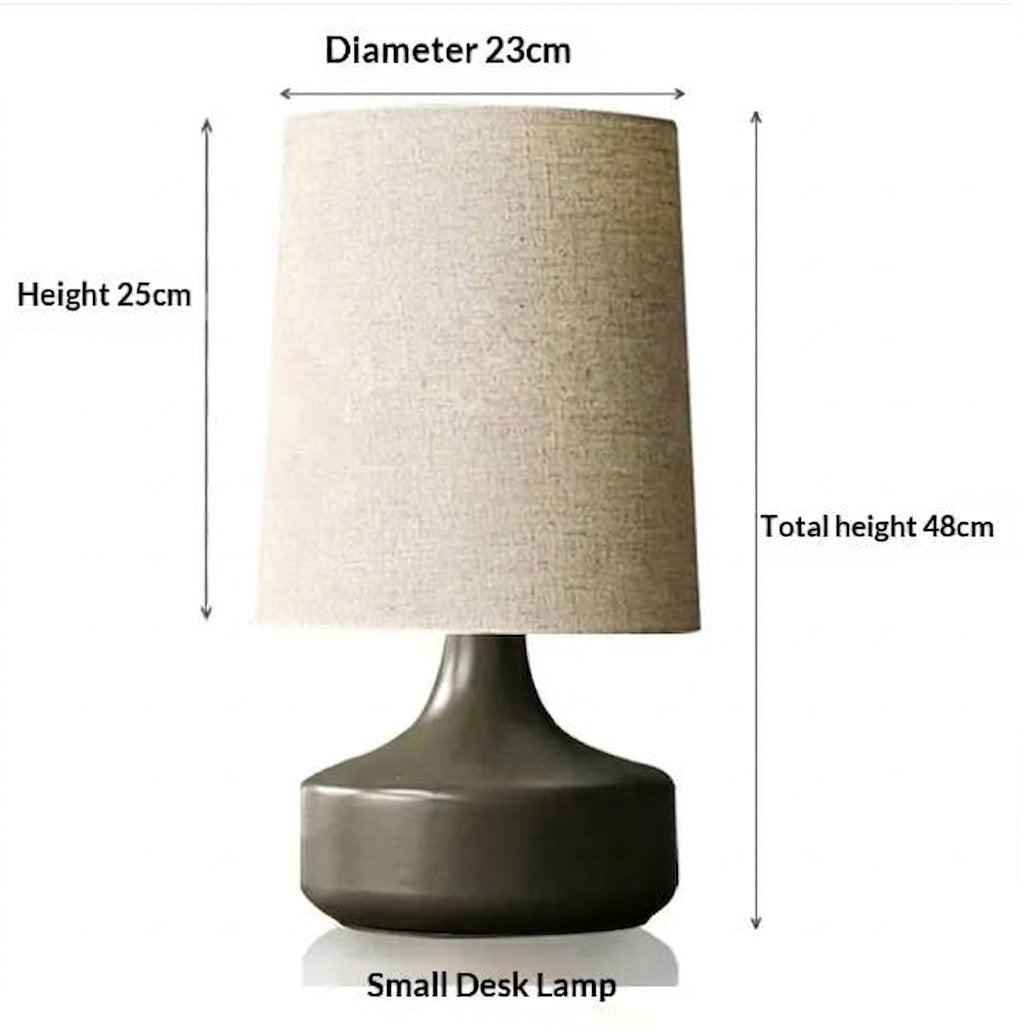 Nordycka Lampa Stołowa z Ceramiczną Podstawą i Abażurem