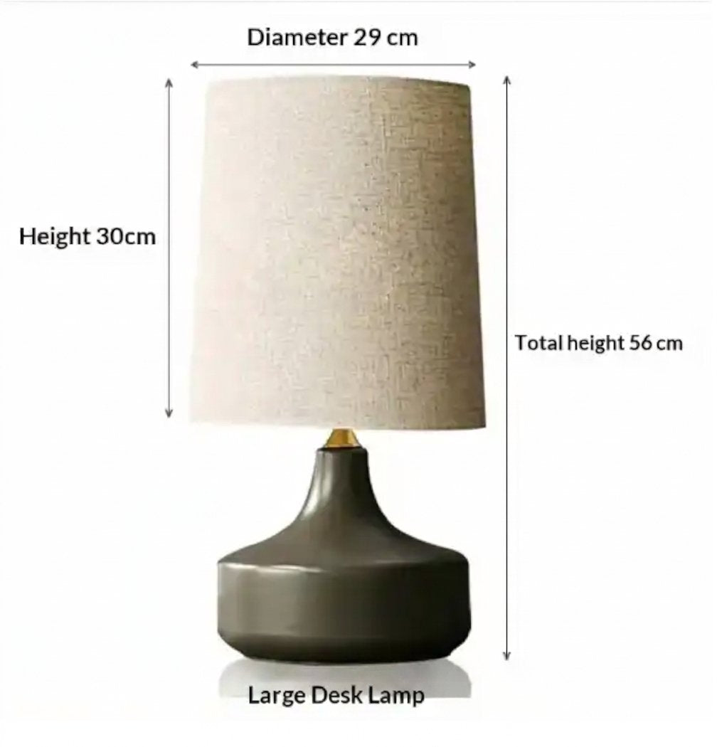 Nordycka Lampa Stołowa z Ceramiczną Podstawą i Abażurem
