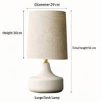 Nordycka Lampa Stołowa z Ceramiczną Podstawą i Abażurem