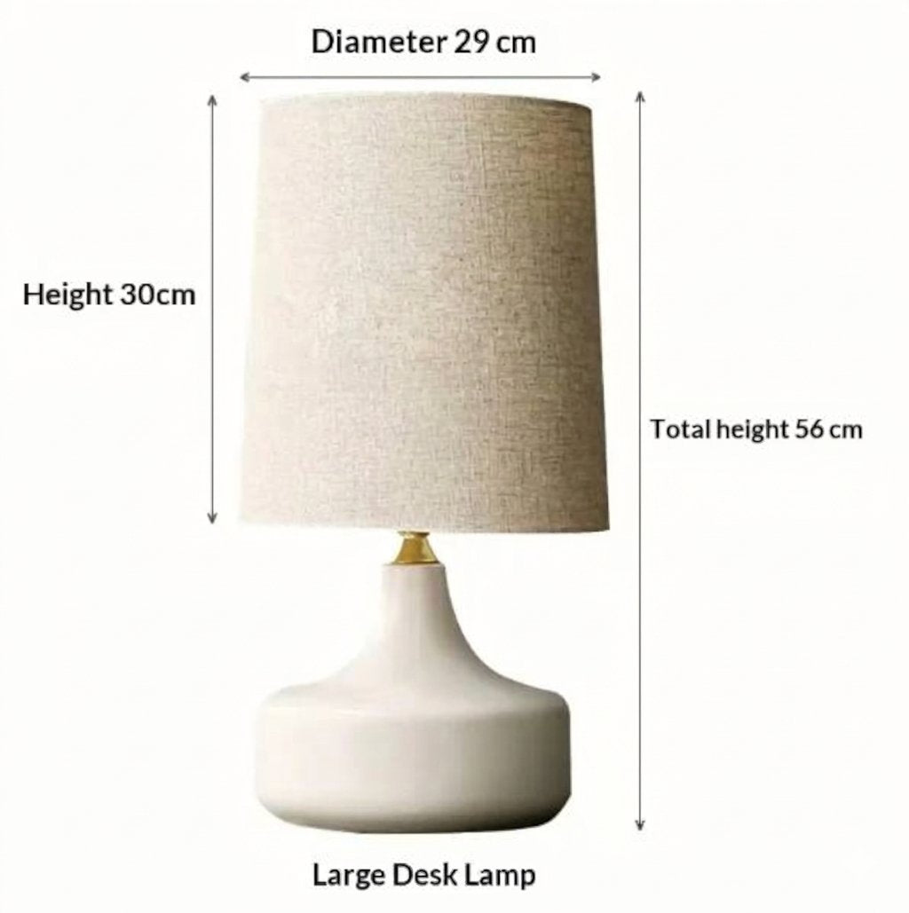 Nordycka Lampa Stołowa z Ceramiczną Podstawą i Abażurem