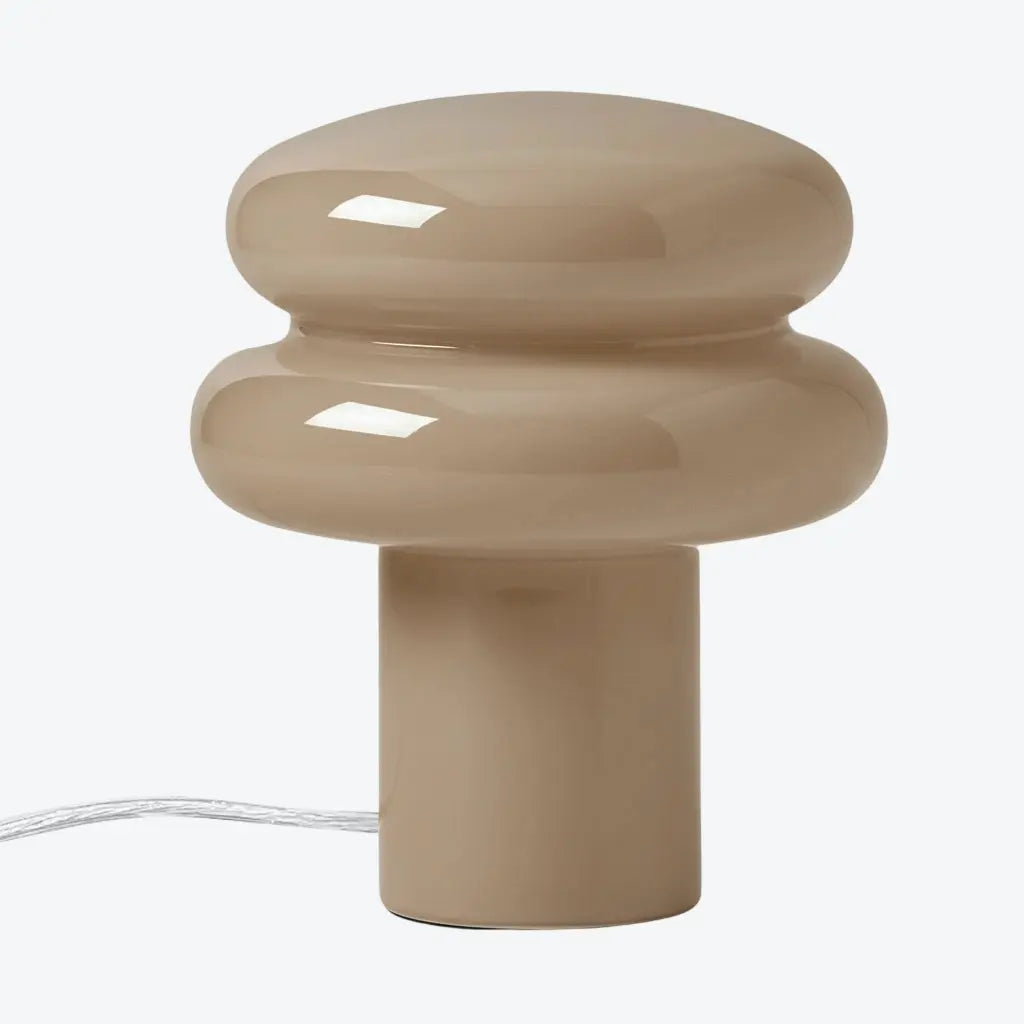 Lampa Stołowa Retro z Kloszem w Kształcie Grzyba ze Szkła Opalowego