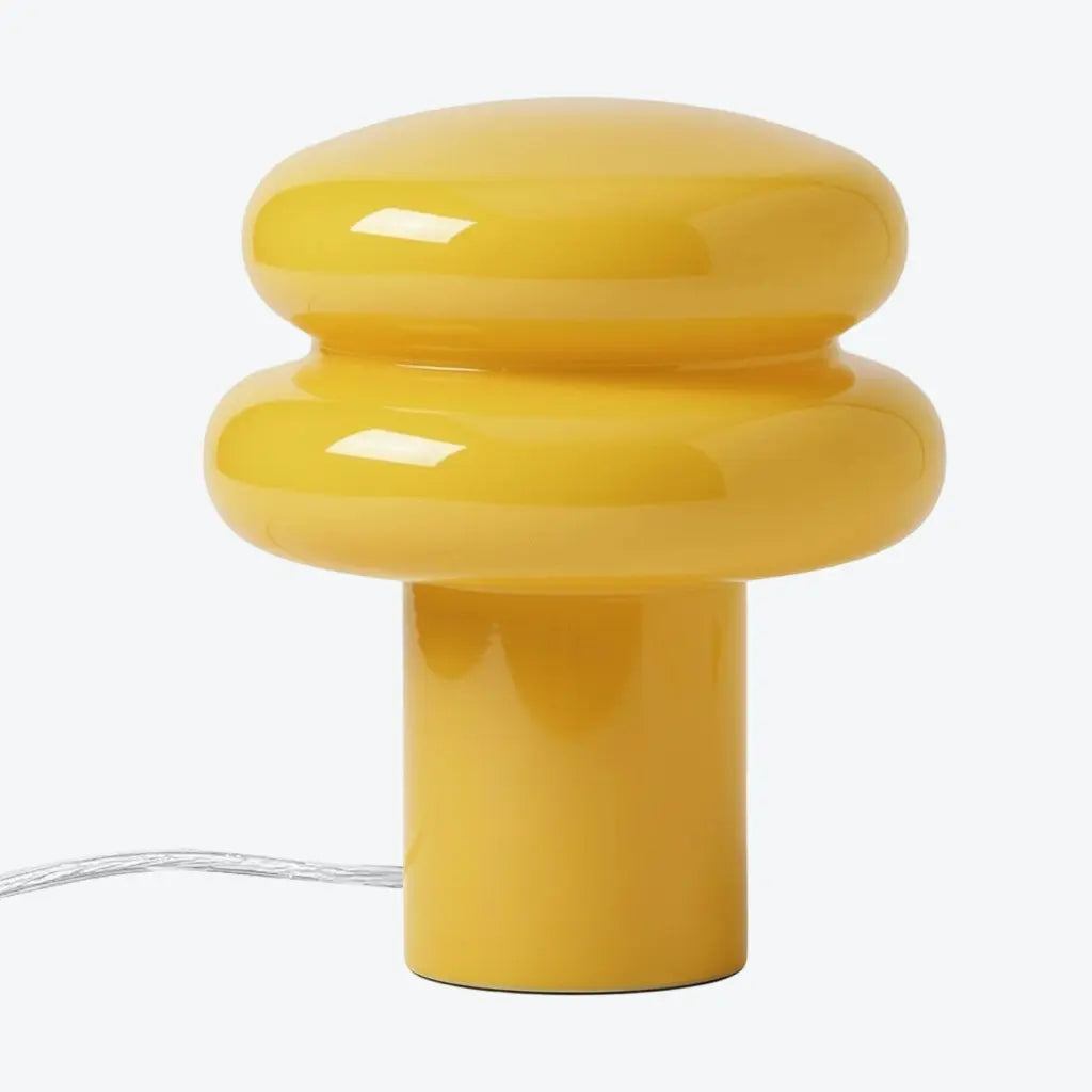 Lampa Stołowa Retro z Kloszem w Kształcie Grzyba ze Szkła Opalowego