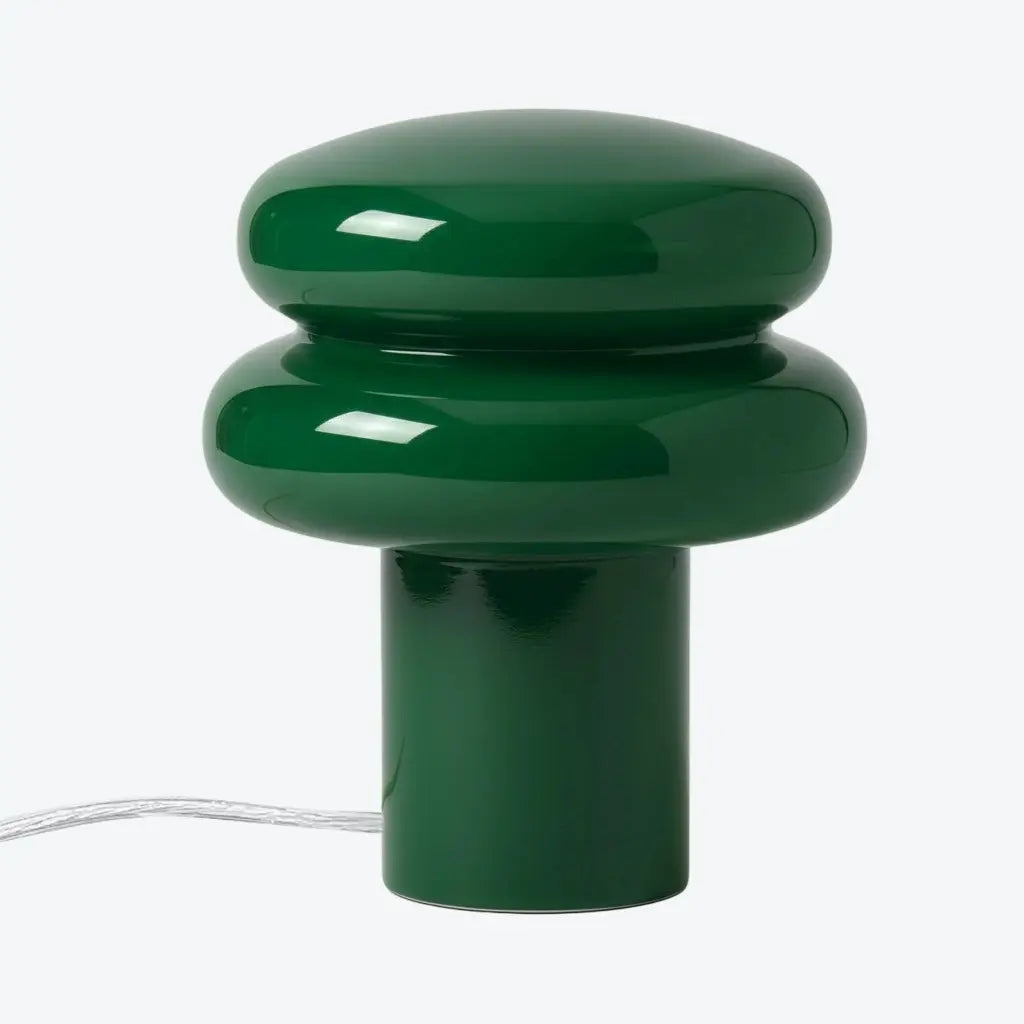 Lampa Stołowa Retro z Kloszem w Kształcie Grzyba ze Szkła Opalowego