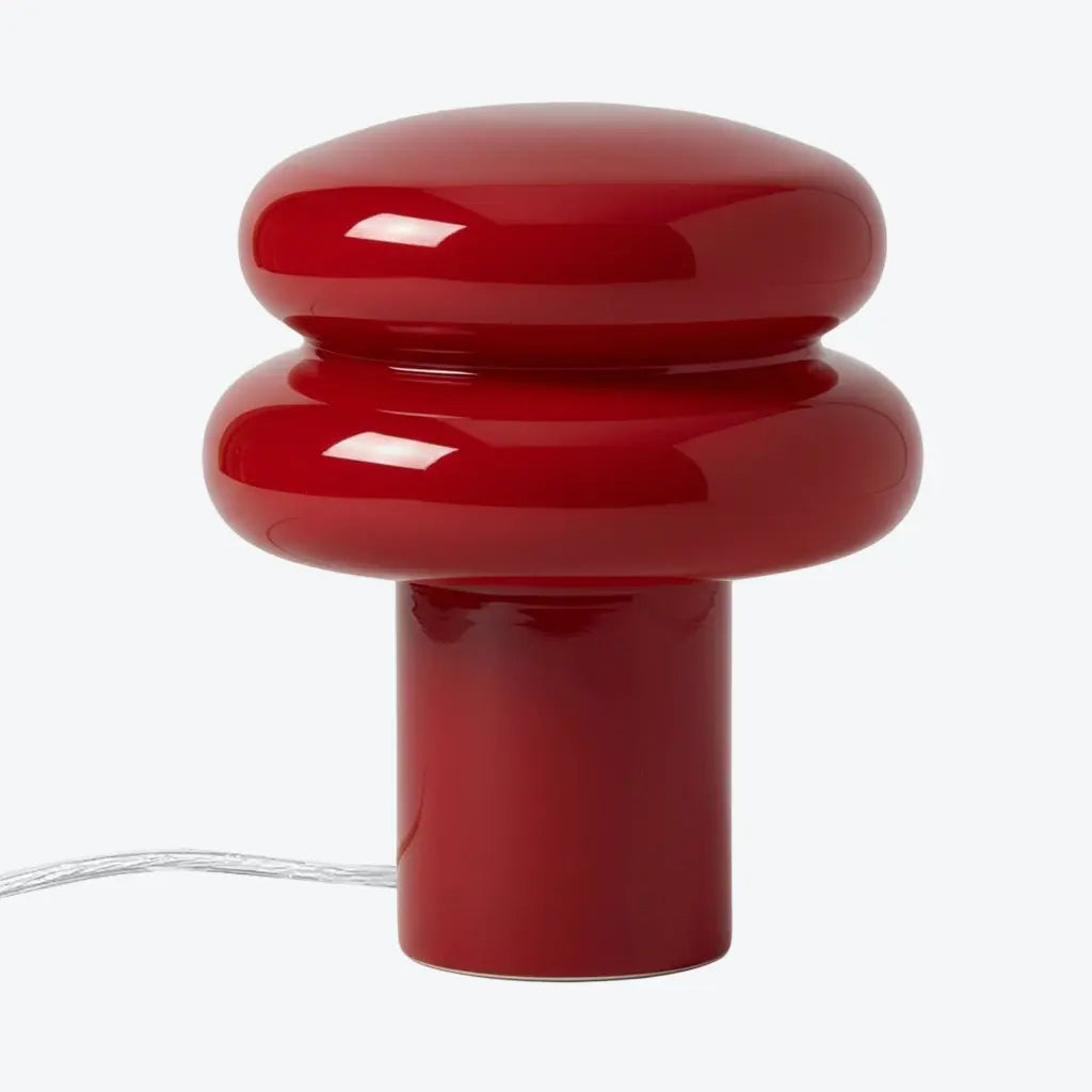 Lampa Stołowa Retro z Kloszem w Kształcie Grzyba ze Szkła Opalowego