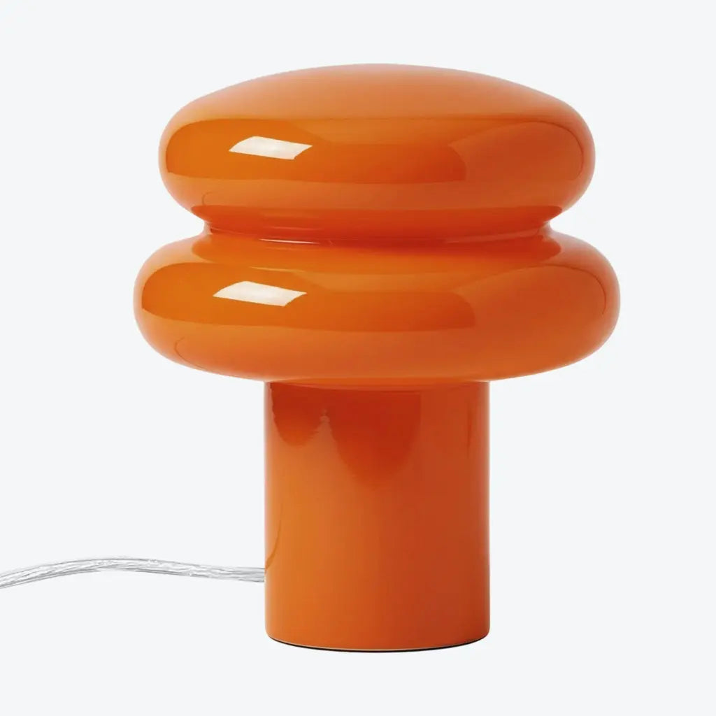 Lampa Stołowa Retro z Kloszem w Kształcie Grzyba ze Szkła Opalowego