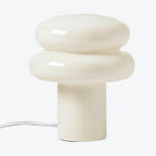 Lampa Stołowa Retro z Kloszem w Kształcie Grzyba ze Szkła Opalowego