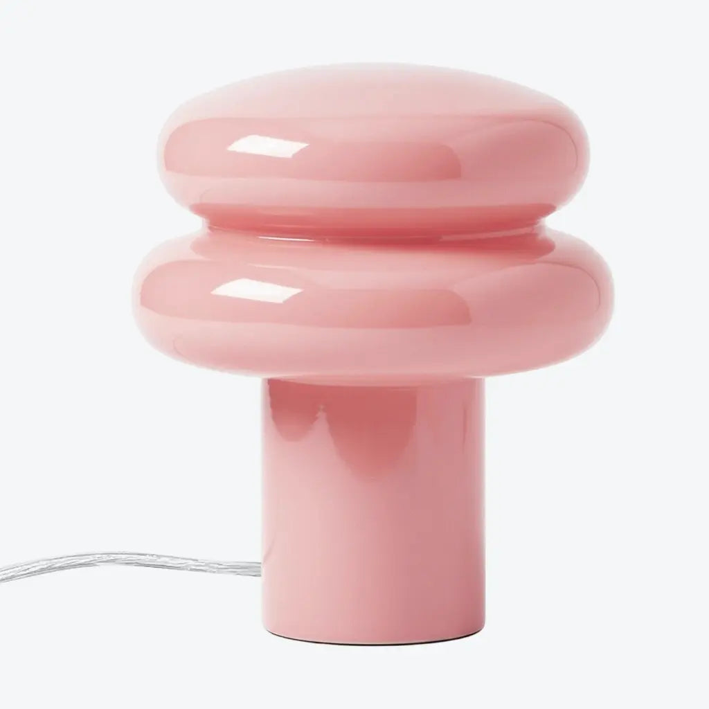 Lampa Stołowa Retro z Kloszem w Kształcie Grzyba ze Szkła Opalowego