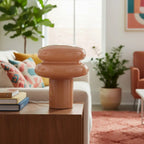 Lampa Stołowa Retro z Kloszem w Kształcie Grzyba ze Szkła Opalowego