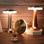 Lampa Stołowa Retro z Okrągłym Kloszem Bezprzewodowa z Dotykowym Włącznikiem