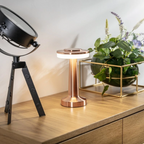 Lampa Stołowa Retro z Okrągłym Kloszem Bezprzewodowa z Dotykowym Włącznikiem