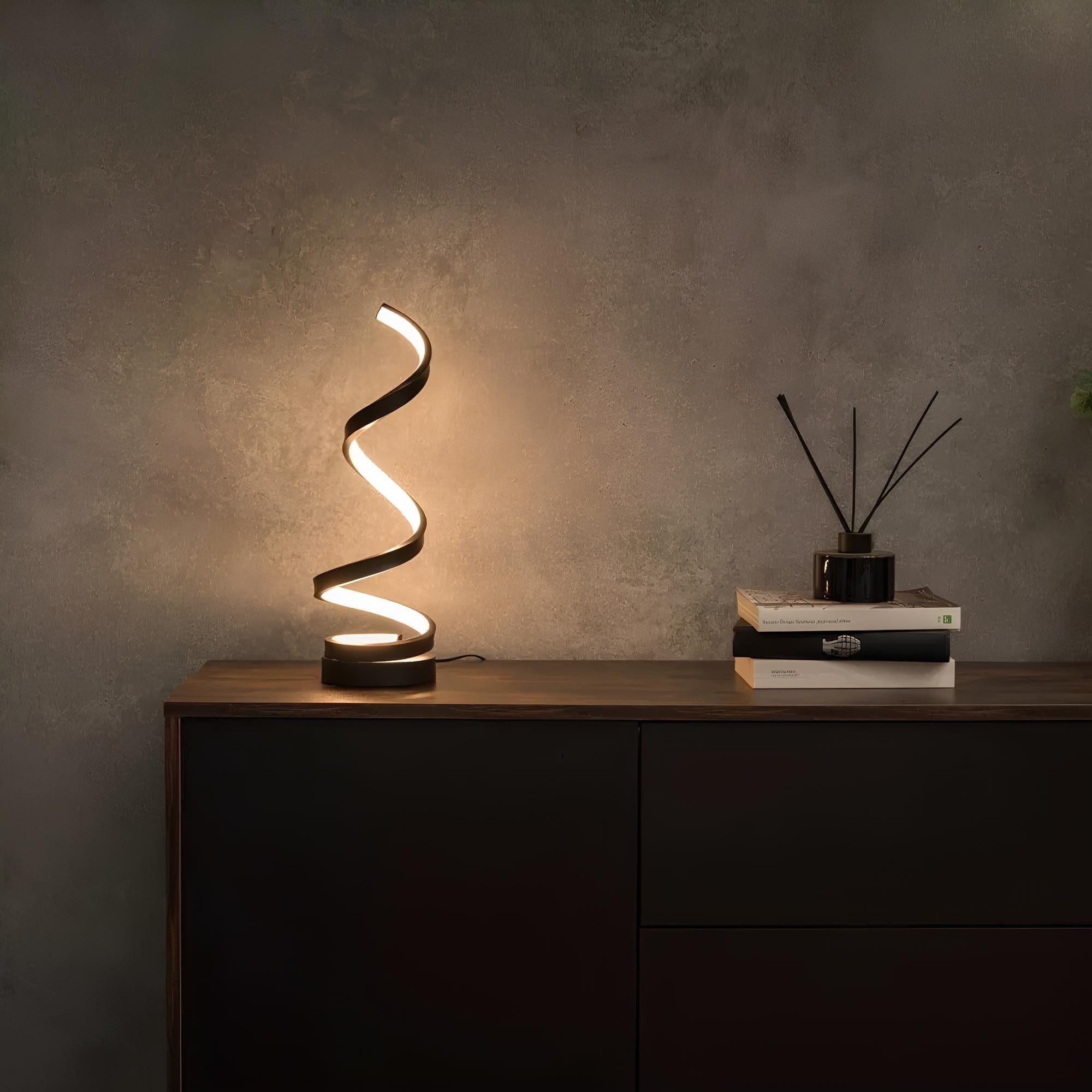 Lampa Stołowa Spiralna Nowoczesna z Regulacją Jasności i Barwy Światła