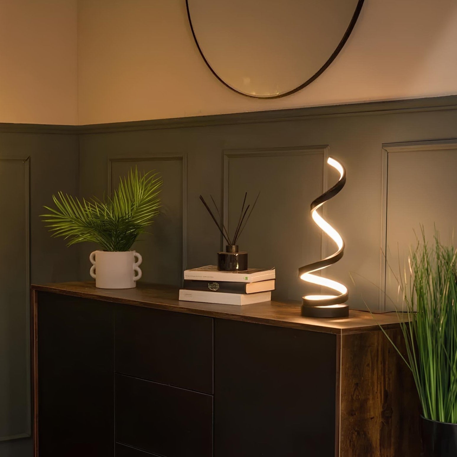 Lampa Stołowa Spiralna Nowoczesna z Regulacją Jasności i Barwy Światła